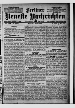 Berliner Neueste Nachrichten vom 09.10.1907