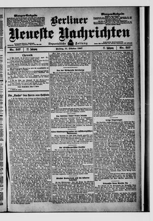 Berliner Neueste Nachrichten vom 11.10.1907
