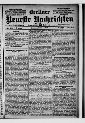 Berliner Neueste Nachrichten vom 12.10.1907