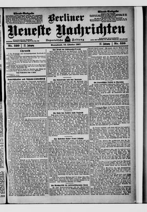 Berliner Neueste Nachrichten on Oct 12, 1907