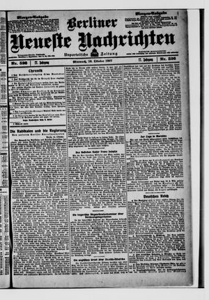 Berliner Neueste Nachrichten vom 16.10.1907