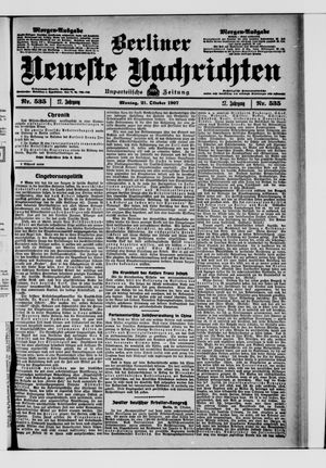 Berliner Neueste Nachrichten vom 21.10.1907