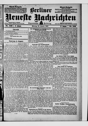 Berliner Neueste Nachrichten vom 21.10.1907