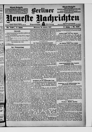 Berliner Neueste Nachrichten vom 23.10.1907