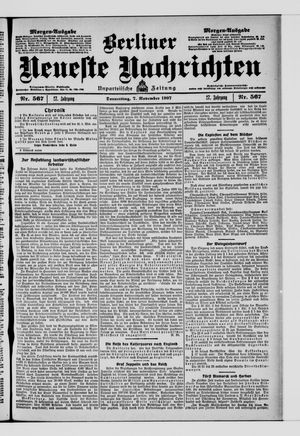 Berliner Neueste Nachrichten vom 07.11.1907
