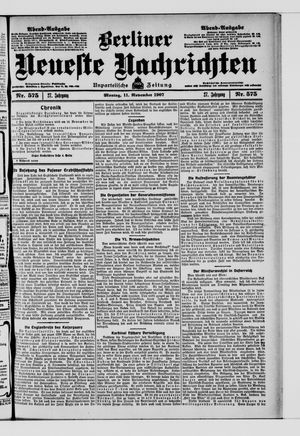 Berliner Neueste Nachrichten vom 11.11.1907
