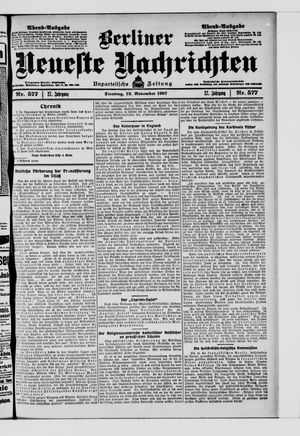 Berliner Neueste Nachrichten vom 12.11.1907