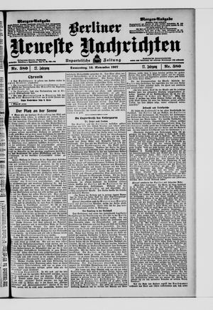Berliner Neueste Nachrichten vom 14.11.1907
