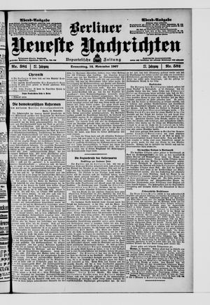 Berliner Neueste Nachrichten vom 14.11.1907