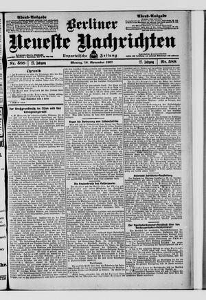 Berliner Neueste Nachrichten vom 18.11.1907
