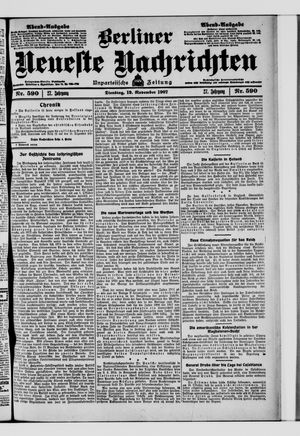 Berliner Neueste Nachrichten vom 19.11.1907