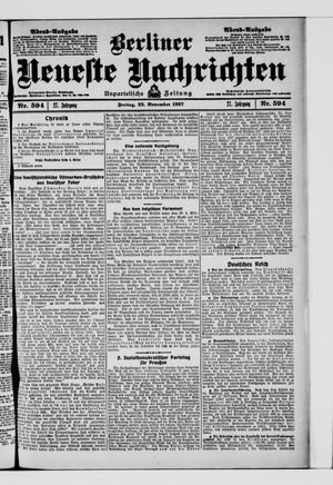 Berliner Neueste Nachrichten on Nov 22, 1907