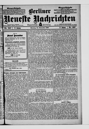 Berliner Neueste Nachrichten vom 24.11.1907