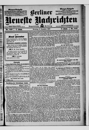 Berliner Neueste Nachrichten on Dec 3, 1907