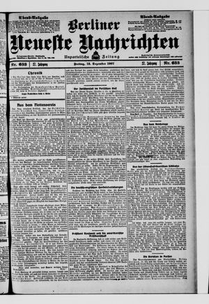 Berliner Neueste Nachrichten vom 13.12.1907