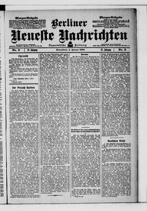 Berliner neueste Nachrichten vom 04.01.1908