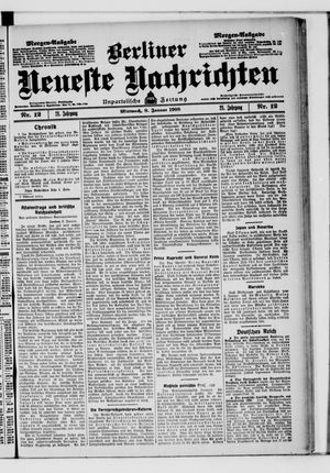 Berliner neueste Nachrichten vom 08.01.1908
