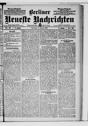 Berliner neueste Nachrichten vom 14.01.1908