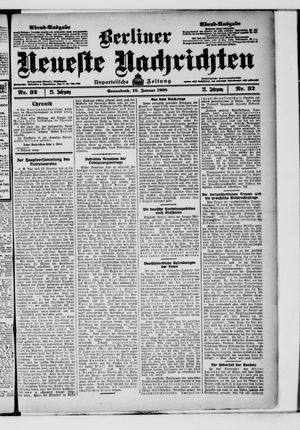Berliner neueste Nachrichten vom 18.01.1908