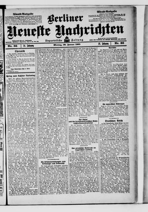 Berliner neueste Nachrichten on Jan 20, 1908