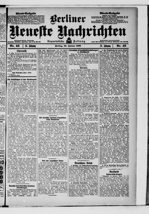 Berliner neueste Nachrichten vom 24.01.1908