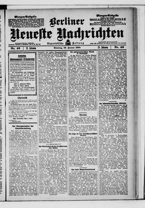 Berliner neueste Nachrichten vom 26.01.1908