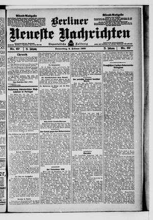 Berliner neueste Nachrichten vom 06.02.1908