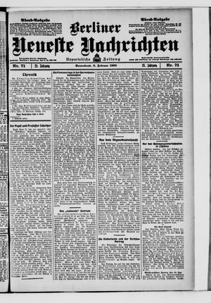 Berliner neueste Nachrichten vom 08.02.1908