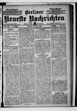 Berliner neueste Nachrichten vom 10.02.1908