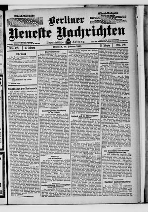 Berliner neueste Nachrichten on Feb 12, 1908