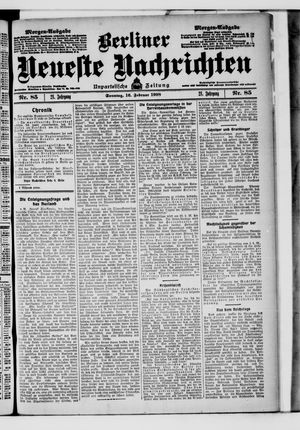 Berliner neueste Nachrichten vom 16.02.1908