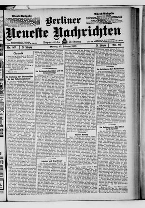 Berliner neueste Nachrichten vom 17.02.1908