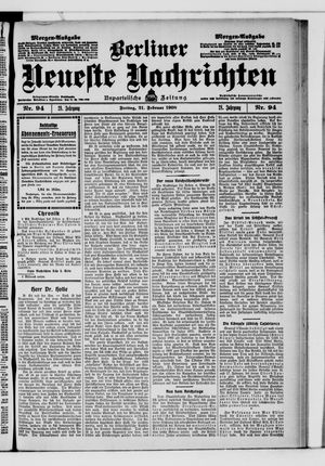 Berliner neueste Nachrichten vom 21.02.1908