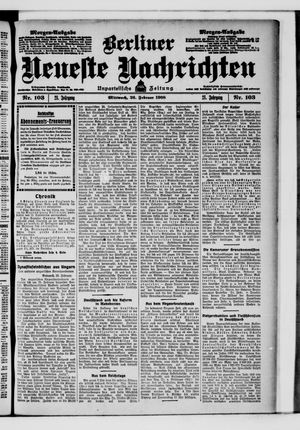 Berliner neueste Nachrichten vom 26.02.1908