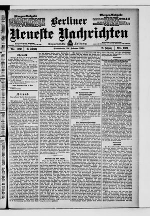 Berliner neueste Nachrichten vom 29.02.1908