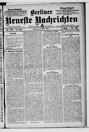 Berliner neueste Nachrichten vom 29.03.1908