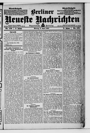 Berliner neueste Nachrichten vom 06.04.1908