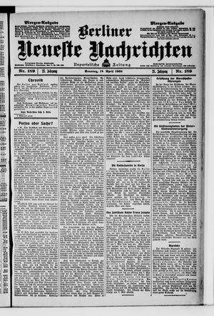 Berliner neueste Nachrichten vom 12.04.1908