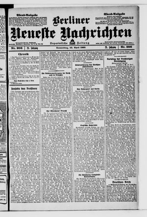 Berliner Neueste Nachrichten vom 23.04.1908