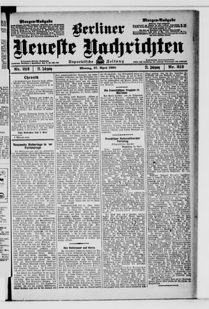 Berliner Neueste Nachrichten vom 27.04.1908