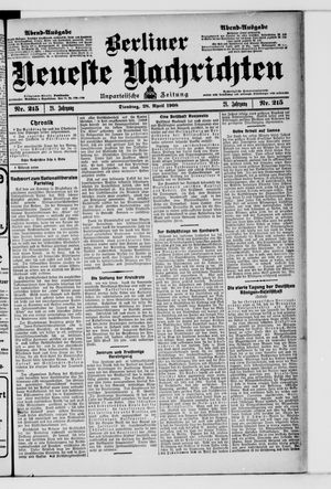 Berliner Neueste Nachrichten vom 28.04.1908
