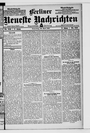 Berliner Neueste Nachrichten vom 30.04.1908