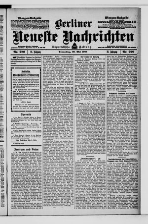 Berliner Neueste Nachrichten vom 28.05.1908