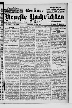 Berliner Neueste Nachrichten vom 20.06.1908