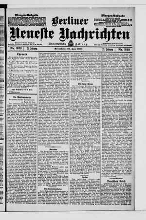 Berliner Neueste Nachrichten vom 27.06.1908