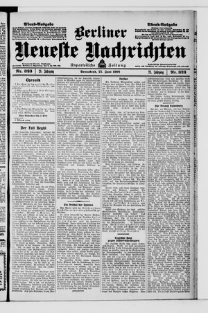 Berliner Neueste Nachrichten vom 27.06.1908