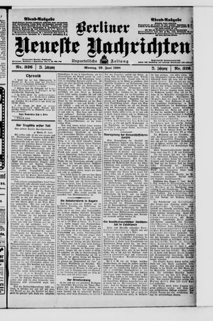 Berliner Neueste Nachrichten vom 29.06.1908