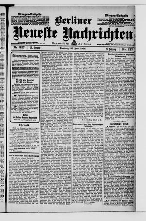 Berliner Neueste Nachrichten vom 30.06.1908