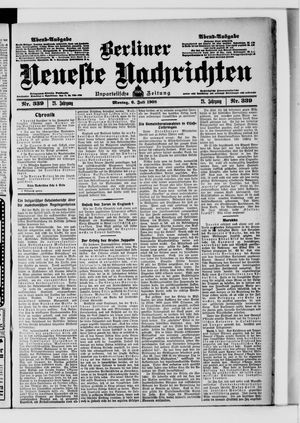 Berliner Neueste Nachrichten vom 06.07.1908