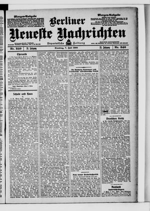 Berliner Neueste Nachrichten vom 07.07.1908